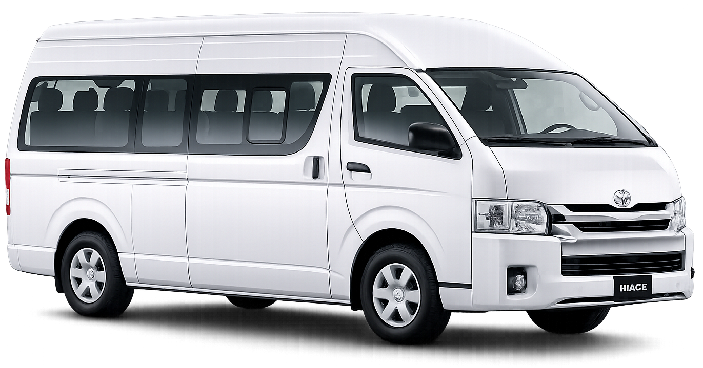 Toyota Hiace van para renta de grupos en Cancún – 12 pasajeros 8 maletas